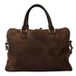 Brown Leather Shoulder Strap Travel Messenger Gym Men Bag