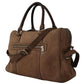 Brown Leather Shoulder Strap Travel Messenger Gym Men Bag