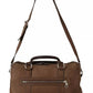 Brown Leather Shoulder Strap Travel Messenger Gym Men Bag