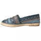 Blue Gray Woven Leather Buffalo Espadrille Shoes