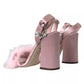 Pink Turkey Feather Crystal Sandals Shoes