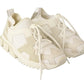 White Fabric Suede Sorrento Lace Up Sneakers Shoes