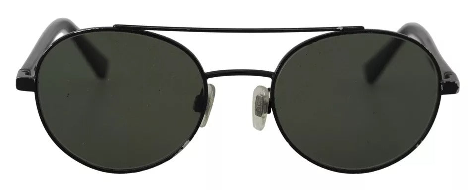 Matte Black Steel Frame Green Lens DG2245 Sunglasses