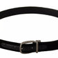 Black Velvet Silver Tone Metal Buckle Belt