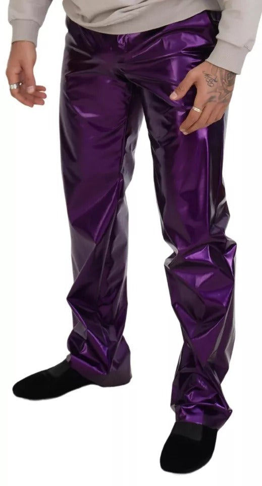 Purple Shining Men Casual Pants