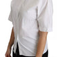 White Collared Short Sleeve Polo Shirt Top