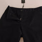 Black Cotton Cropped Capri Pants