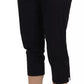 Black Cotton Cropped Capri Pants