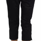 Black Cotton Cropped Capri Pants