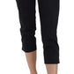 Black Cotton Cropped Capri Pants