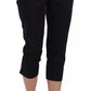 Black Cotton Cropped Capri Pants