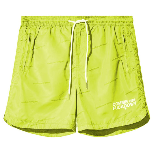 Yellow Polyester Men Swim Short