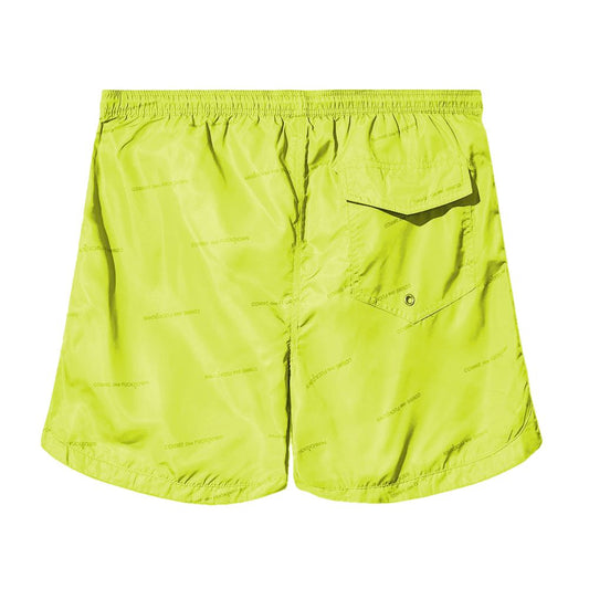 Yellow Polyester Men Swim Short