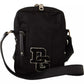 Black Nylon Leather DG Logo Patch Messenger Cross Body Bag