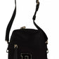 Black Nylon Leather DG Logo Patch Messenger Cross Body Bag