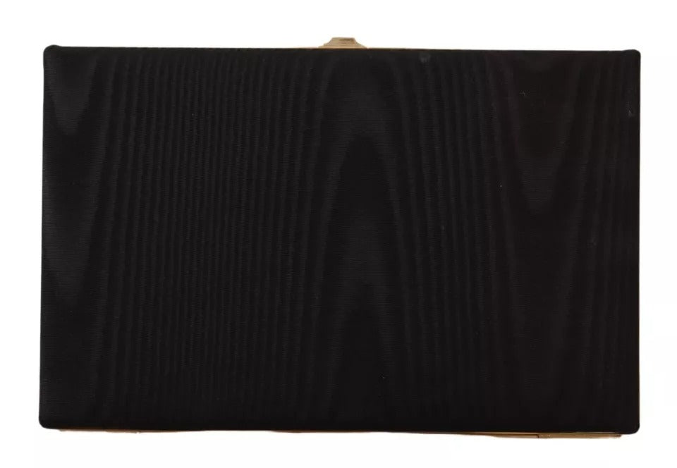 Black Silk Gold Frame Clutch Evening Party Purse Bag