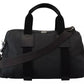 Black Gray Holdall Tote Men Hand Shoulder Bag