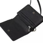 Black Leather Bifold Shoulder Sling Women Wallet