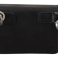 Black Leather Bifold Shoulder Sling Women Wallet