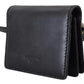 Black Leather Bifold Shoulder Sling Women Wallet