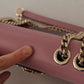 Pink Red Exotic Skins Gold Chain Purse LUCIA Leather Bag