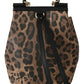 Brown Leopard Leather Backpack Women SICILY Bag