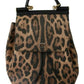 Brown Leopard Leather Backpack Women SICILY Bag