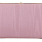 Pink Silk Gold Frame Clutch Evening Party Purse Bag