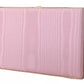 Pink Silk Gold Frame Clutch Evening Party Purse Bag