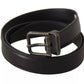 Black Calf Leather Antique Buckle Men Belt