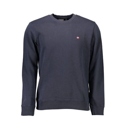 Blue Cotton Men Sweater