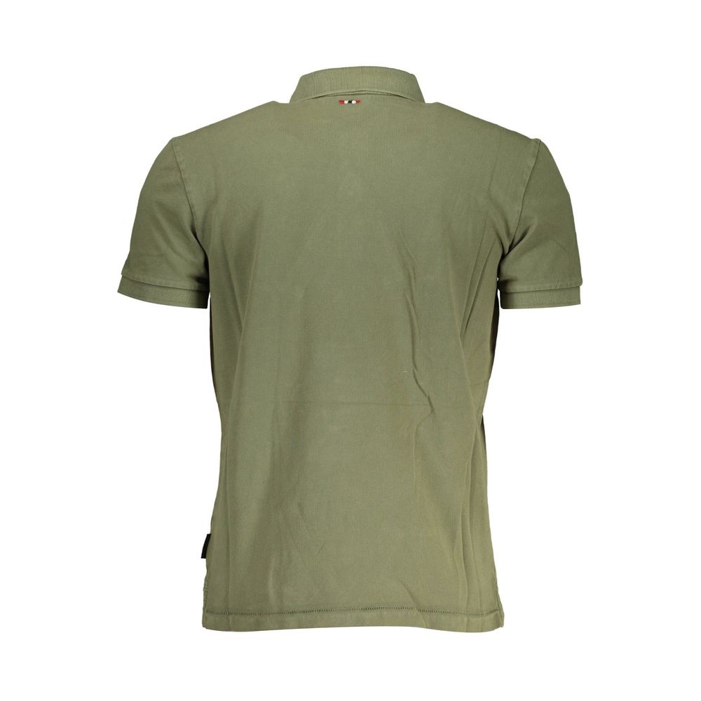 Green Cotton Men Polo