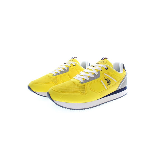 Yellow Polyester Men Sneaker