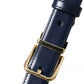 Blue Leather Gold Metal Buckle Men Belt