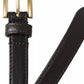 Dark Brown Leather Gold Metal Buckle Women Belt