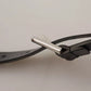 Black Leather Silver Tone Metal Buckle Classic Belt