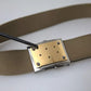 Brown Canvas Square Metal Buckle Men Belt