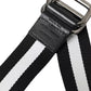 Orange Canvas Logo Print Metal Buckle Men Belt