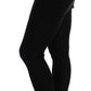 Elegant Black Cashmere Silk Stretch Pants