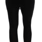 Elegant Black Cashmere Silk Stretch Pants