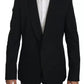 Black Single Breasted Formal Coat Blazer