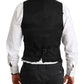 Black Solid STAFF Slim Fit Waistcoat Vest