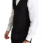 Black Solid STAFF Slim Fit Waistcoat Vest