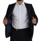 Blue Wool Single Breasted Coat Men Blazer