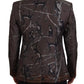 Bronze Monkey Print Silk Slim Jacket Blazer