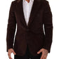 Brown Corduroy Slim Fit Coat DG Logo Blazer