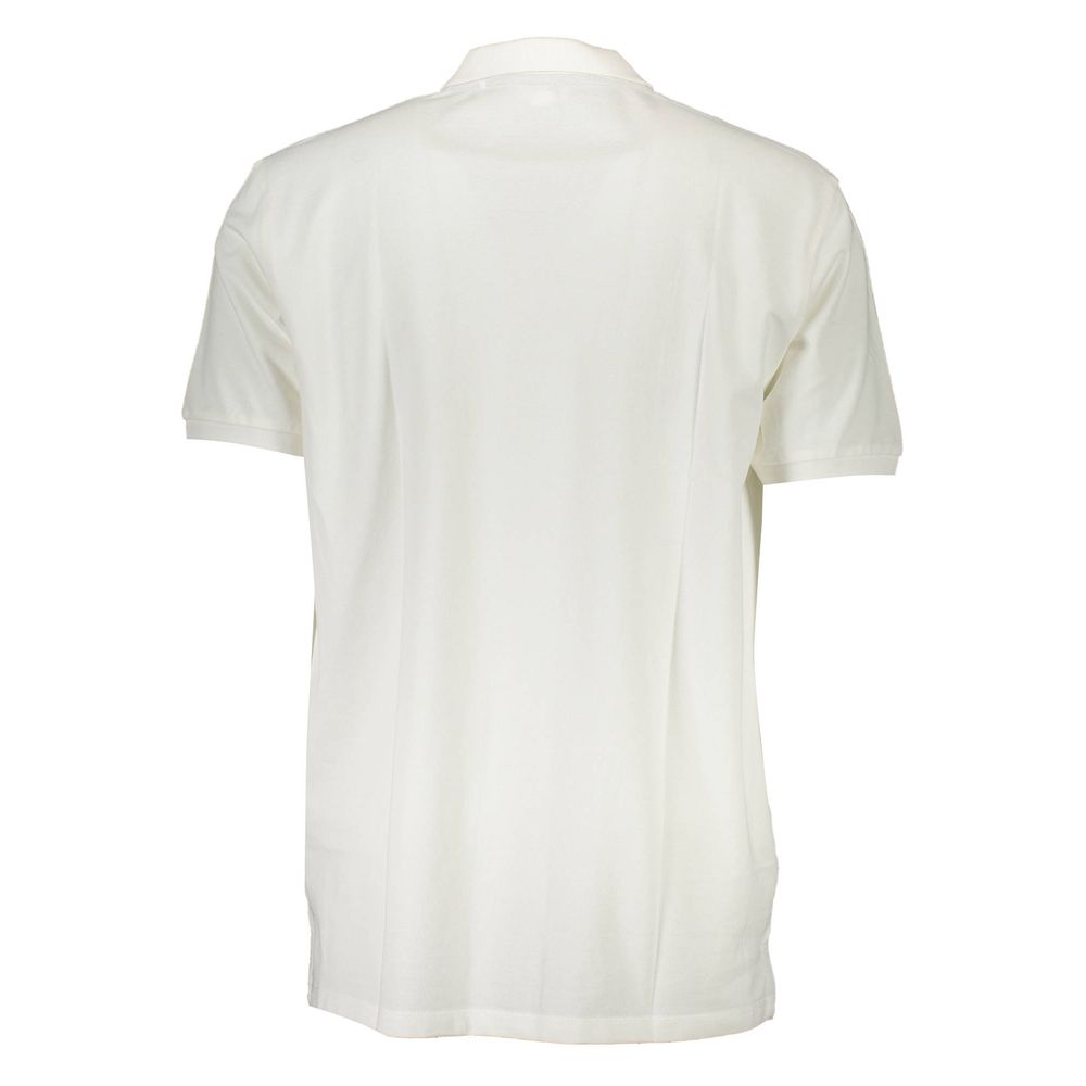 White Cotton Men Polo Shirt