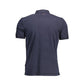 Blue Cotton Men Polo Shirt