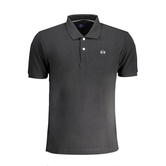 Black Cotton Polo Shirt