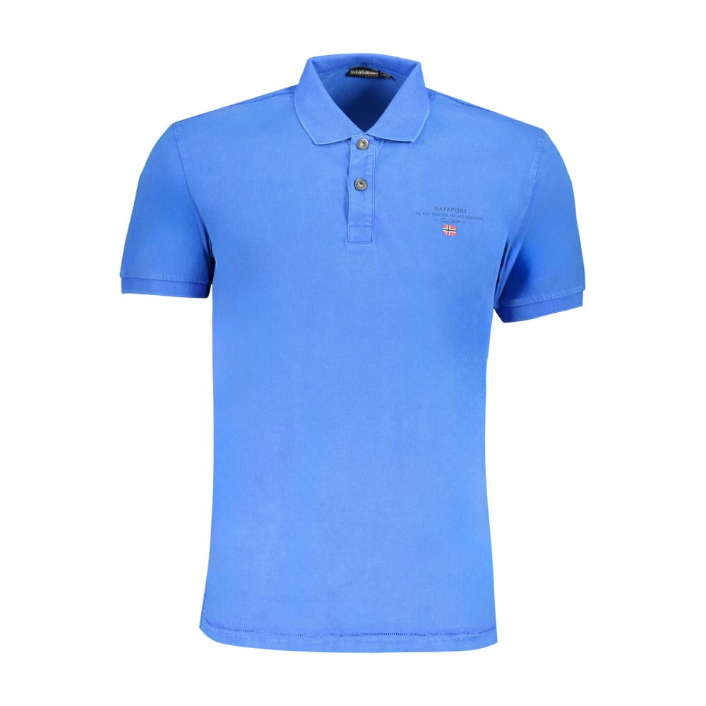 Blue Cotton Polo Shirt